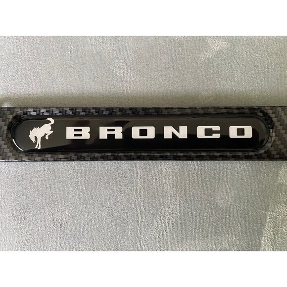 Ford Bronco Metal Carbon Fiber Black License Plate Frames (Set of 2) NEW - Picture 2 of 4